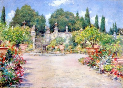 Een Italiaanse tuin door William Merritt Chase